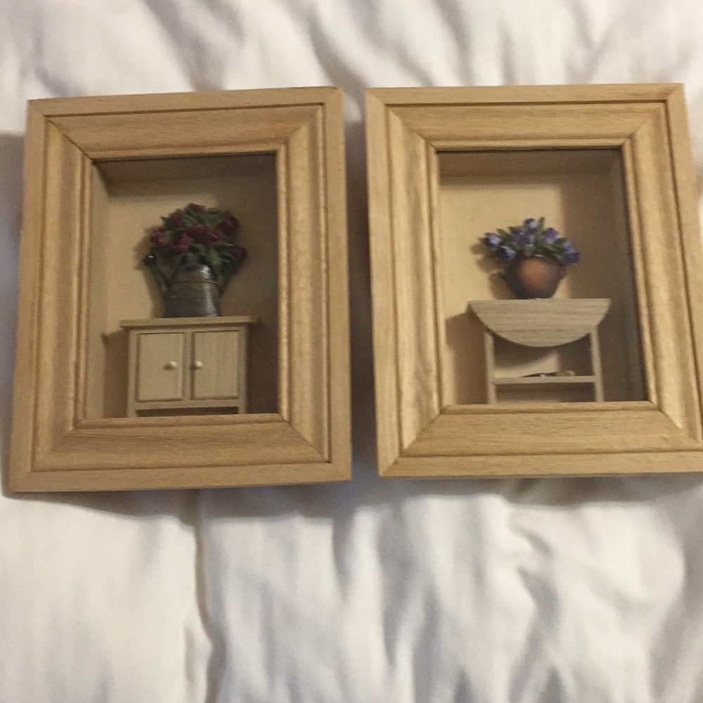 Vintage shadow box wall art